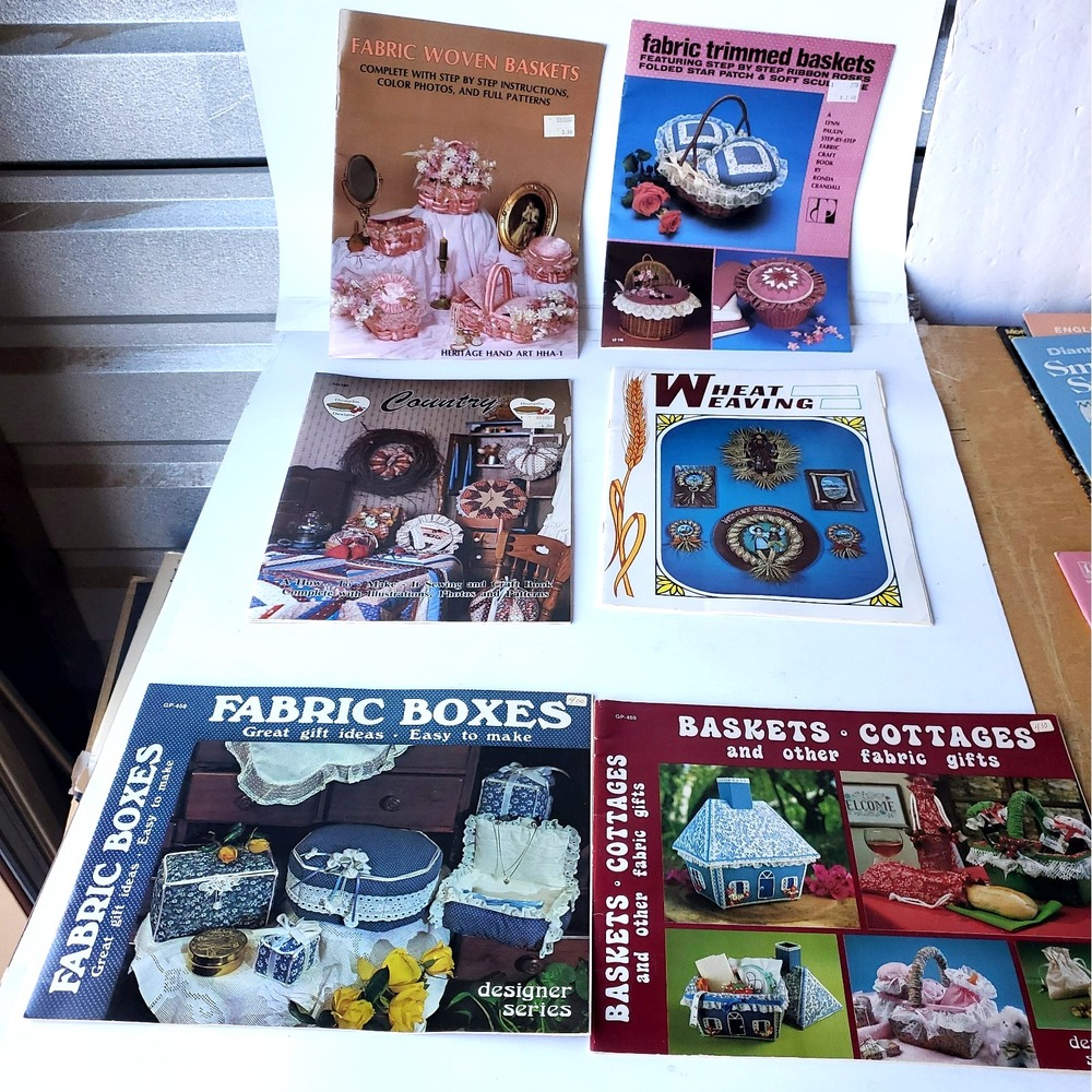 Fabric Baskets Cottages And Other Fabric Gifts Lot 6 Craft Pattern Wheat Weaving